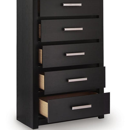 Shoralli - Five Drawer Chest - Black