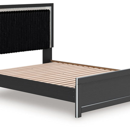 Zuraleus - Upholstered Panel Platform Bed With Roll Slats