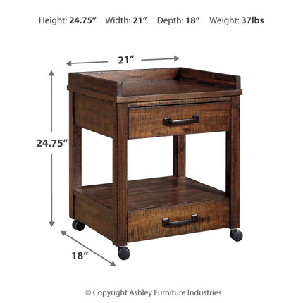 Baldridge - Printer Stand - Rustic Brown