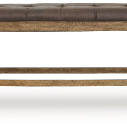 Urbinforte - Double Counter Height Upholstered Bench - Light Brown