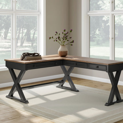 Wildenauer - Home Office Desk And Return - Brown / Black