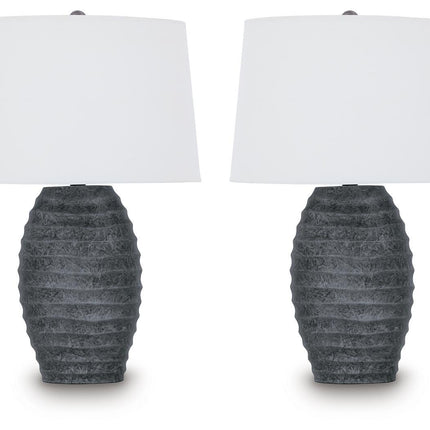 Caronick - Poly Table Lamp (Set of 2) - Antique Silver Finish