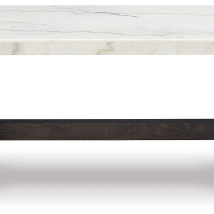 Burkhaus - Rectangular Cocktail Table - White / Dark Brown