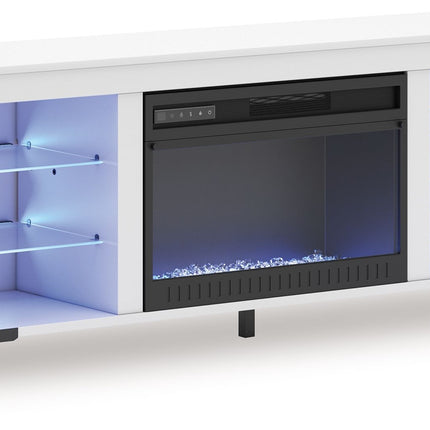 Brollevi - TV Stand With Fireplace - White
