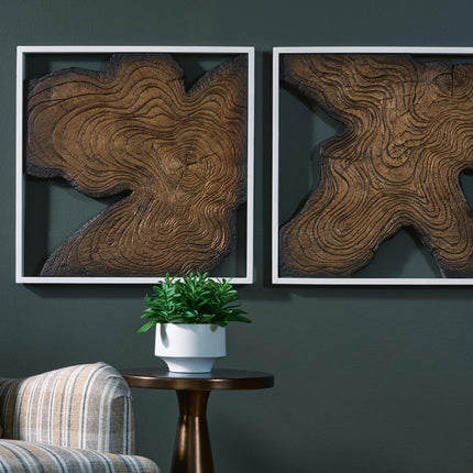 Landley - Wall Decor Set (Set of 2) - Brown / White