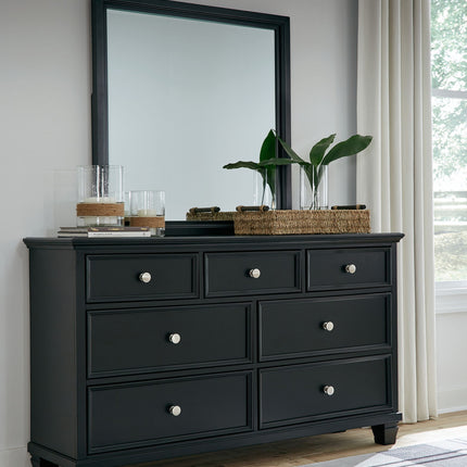 Lanolee - Dresser And Mirror - Black