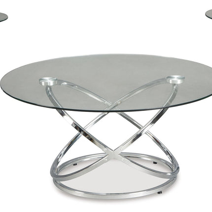Hollynyx - Occasional Table Set (Set of 3) - Chrome Finish