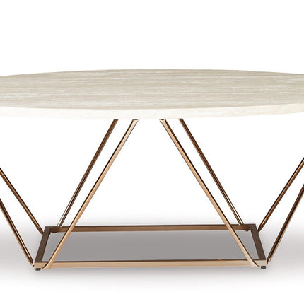 Tarica - Occasional Table Set (Set of 3) - White / Metallic