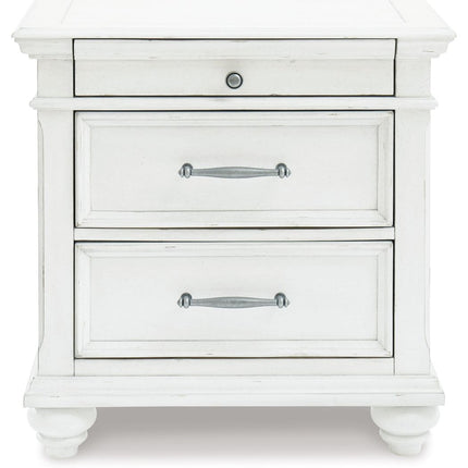 Kanwyn - Three Drawer Night Stand - Whitewash