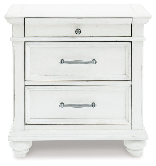 Kanwyn - Three Drawer Night Stand - Whitewash