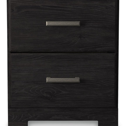 Belachime - Two Drawer Night Stand - Charcoal
