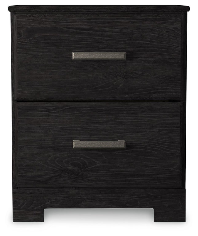 Belachime - Two Drawer Night Stand - Charcoal