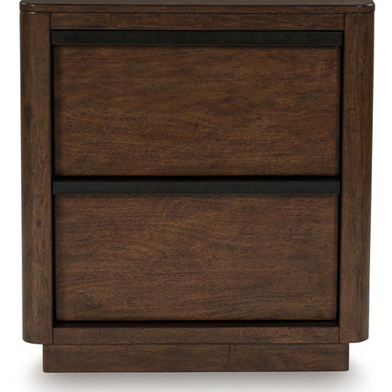 Dilenno - Two Drawer Night Stand - Dark Brown