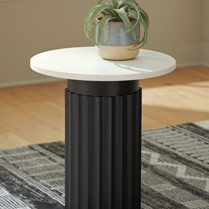 Wainstone - Accent Table - Black / White