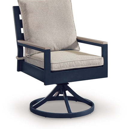 East Beach - Swivel Chair With Cushion (Set of 2) - Blue