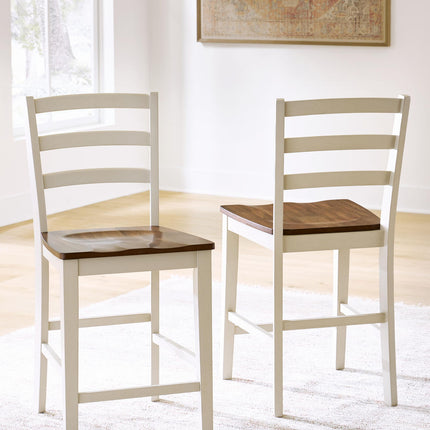 Brinfern - Barstool (Set of 2) - Brown / Antique White