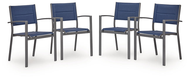 Rocky Creek - Sling Arm Chair (Set of 4) - Blue / Gray