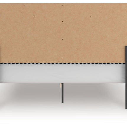 Zuraleus - Upholstered Panel Platform Bed With Roll Slats