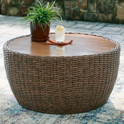 Double Point - Round Cocktail Table - Beige