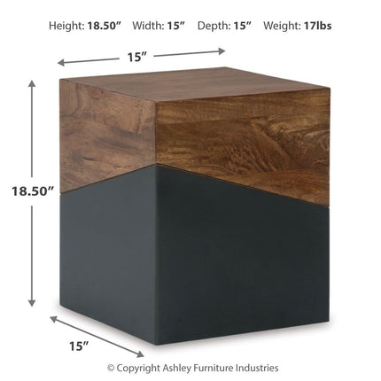 Trailbend - Accent Table - Brown / Gunmetal