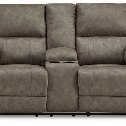 Laresview - Dbl Reclining Loveseat with Console - Fossil