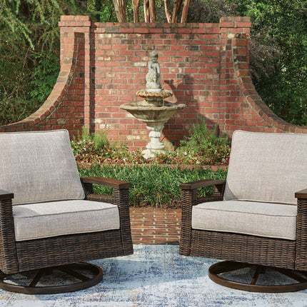 Monterey Point - Swivel Lounge Chair (Set of 2) - Dark Brown