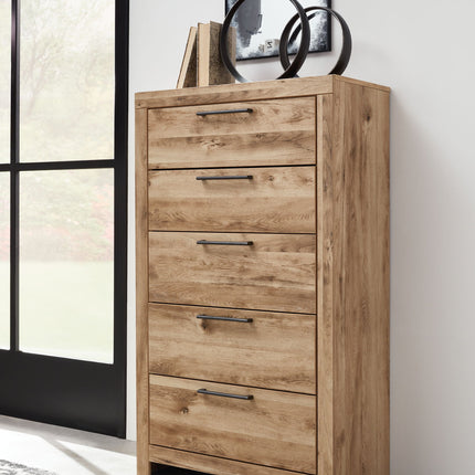 Hyanna - Five Drawer Chest - Tan Brown