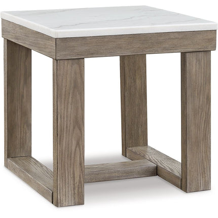 Loyaska - Square End Table - Brown / Ivory