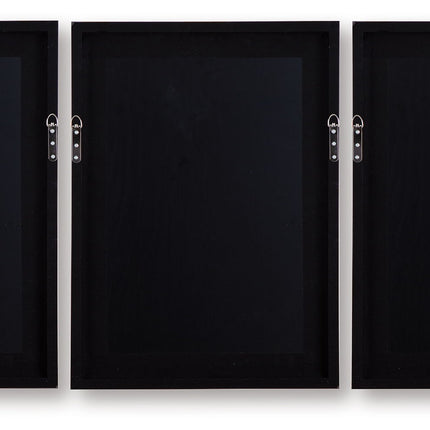 Jossletts - Wall Art Set (Set of 3) - Orange / Black / Ivory