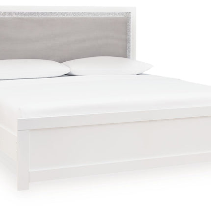 Maeling - King Upholstered Panel Bed - White