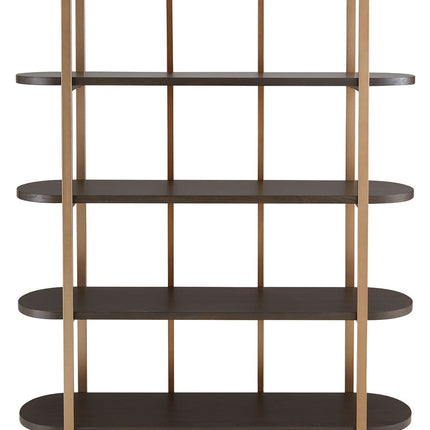 Brentmour - Bookcase - Brown / Gold Finish