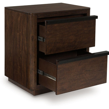 Dilenno - Two Drawer Night Stand - Dark Brown