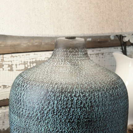 Malthace - Metal Table Lamp  - Patina