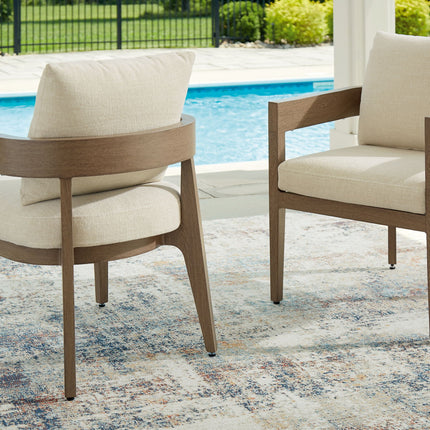 Serene Bay - Arm Chair With Cushion (Set of 2) - Dark Brown / White