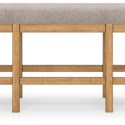 Havonplane - XL Counter Height Upholstered Dining Bench - Brown