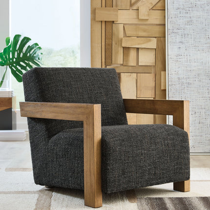 Dorney - Accent Chair - Charcoal / Brown