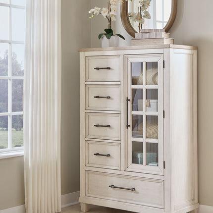 Shaybrock - Door Chest - Antique White / Brown
