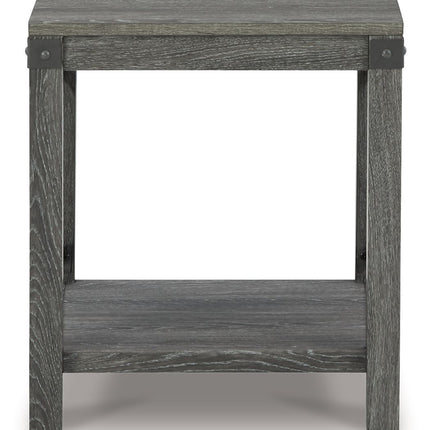 Freedan - Square End Table - Grayish Brown