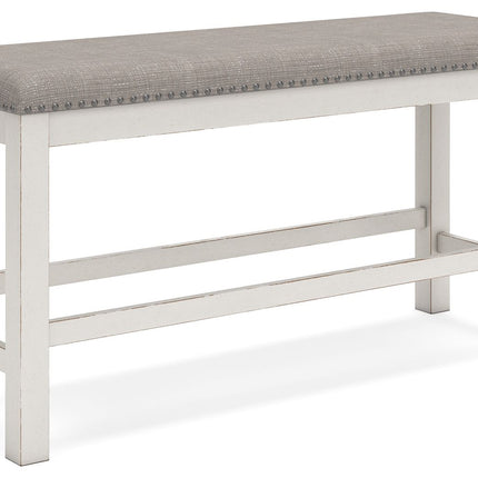 Robbinsdale - Dbl Counter Height Upholstered Dining Bench - Antique White