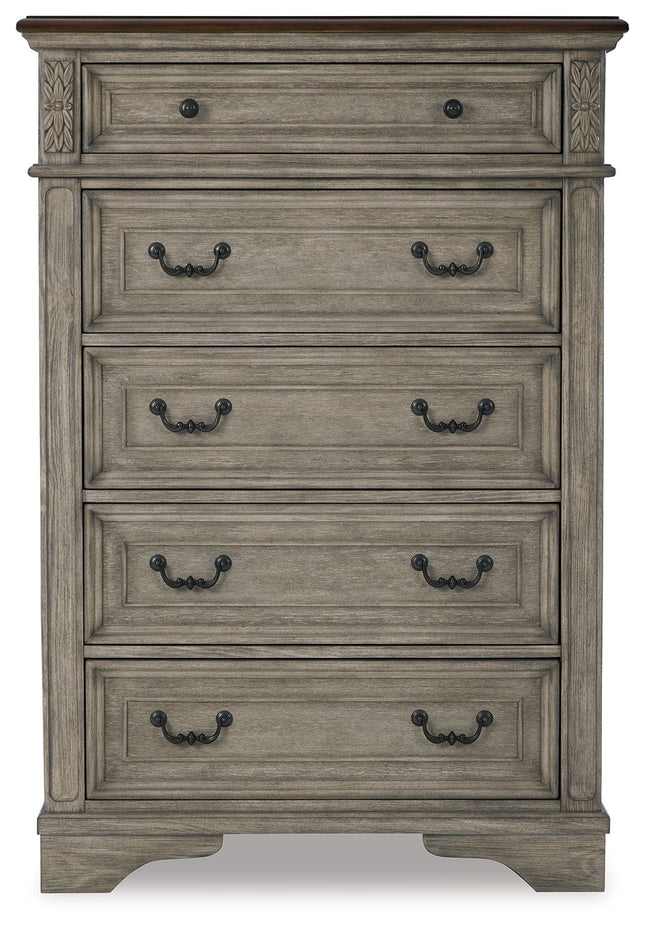 Lodenbay - Five Drawer Chest - Antique Gray