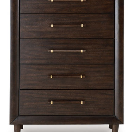 Dantenton - Five Drawer Chest - Merlot