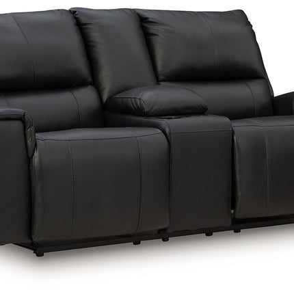 Glossmore - Reclining Loveseat With Console - Black