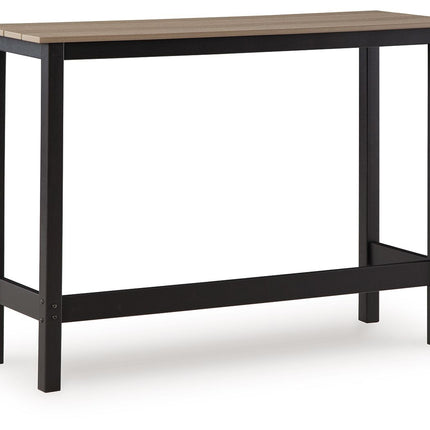 Shoreline Beach - Outdoor Counter Table And 2 Barstools (Set of 3) - Black / Beige