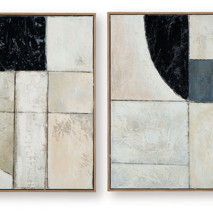 Bexlen - Wall Art Set (Set of 2) - Tan / Taupe / Black
