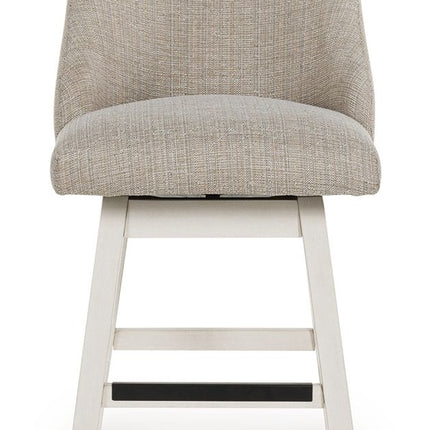 Robbinsdale - Upholstered Swivel Curved Back Barstool (Set of 2) - Antique White