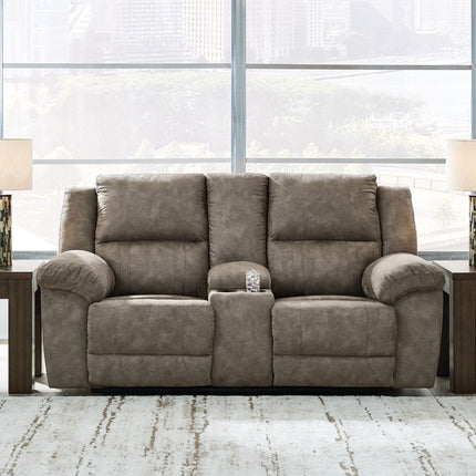Laresview - Dbl Reclining Loveseat with Console - Fossil