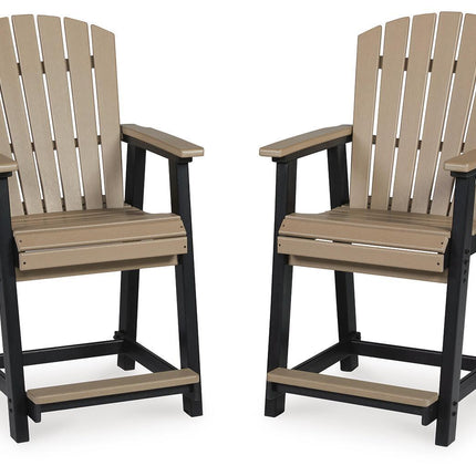 Fairen Trail - Barstool (Set of 2) - Black / Driftwood