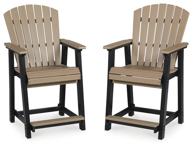 Fairen Trail - Barstool (Set of 2) - Black / Driftwood