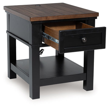 Wildenauer - Rectangular End Table - Brown / Black