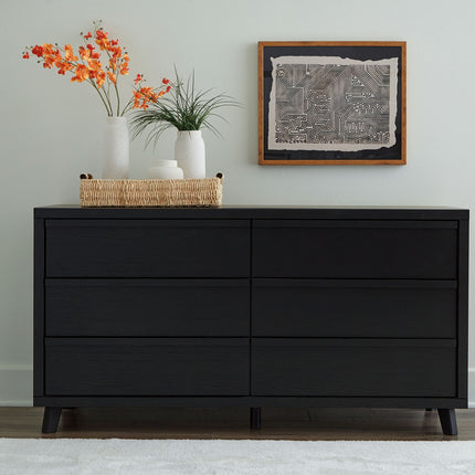 Danziar - Six Drawer Dresser - Black